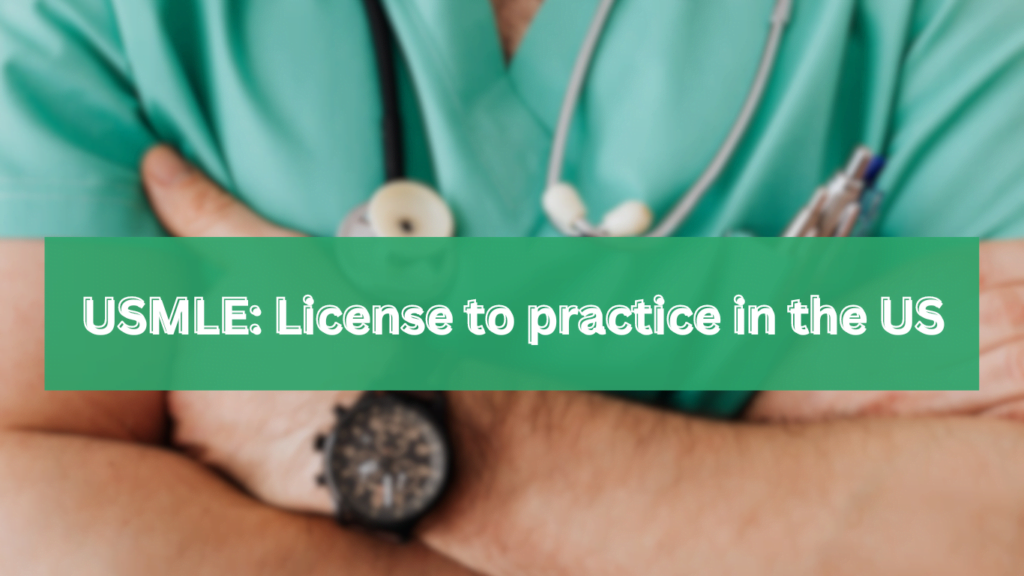 usmle license to practice in us text in a photo of a doctor